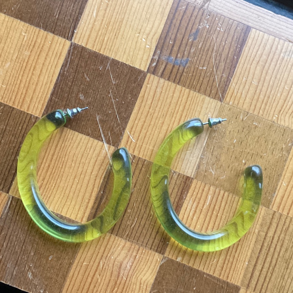 Neon Translucent Green Hoops